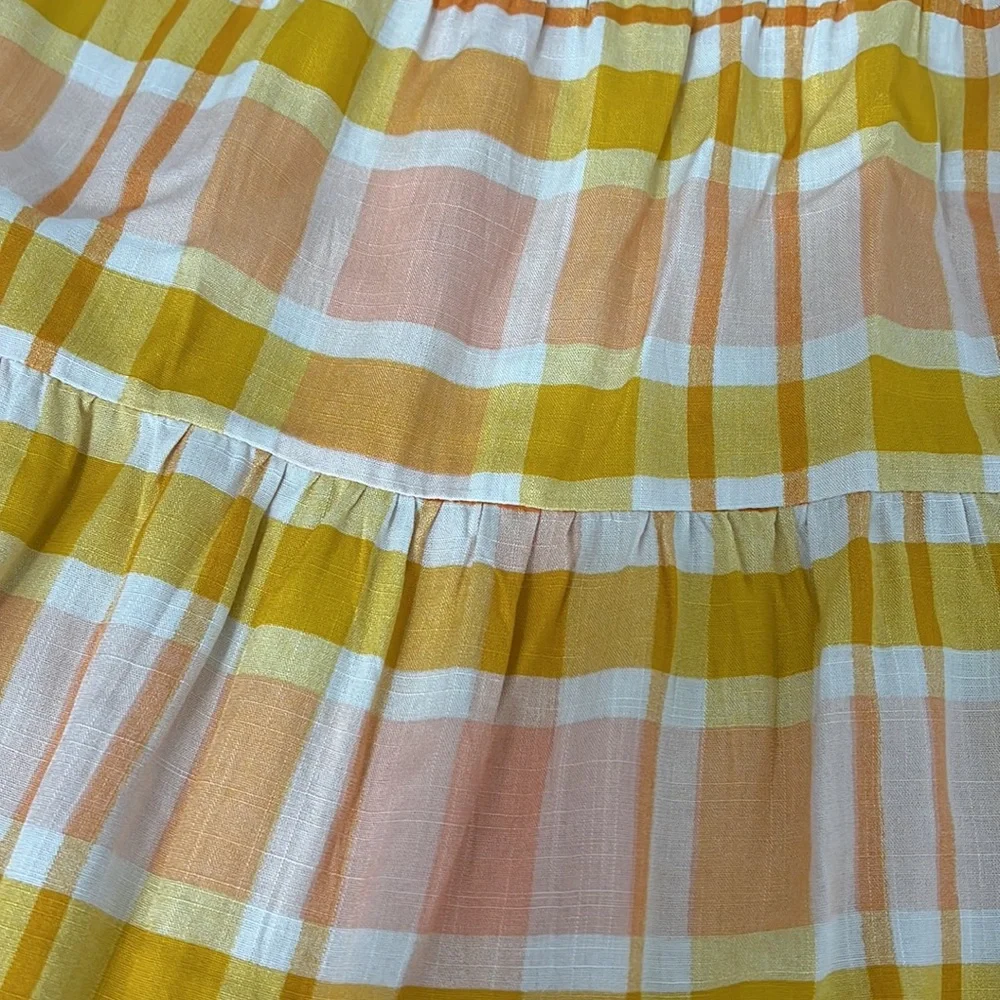 Petal & Pup Yellow and Peach Plaid Mini Dress - Picture 13 of 15